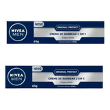 Kit 2 Creme De Barbear 2 Em 1 Original Protect 65g - Nivea