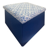 Baúl Plegable Taburete Ottoman Caja Banco · Azul Rey