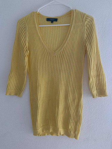 Sweater Amarillo Wanama Mujer Talle M Manga 3/4 - De Hilo