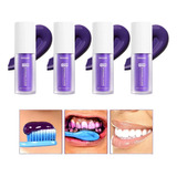 Q 4 Peças De Branqueador De Dentes Roxo, Creme Smile-ease