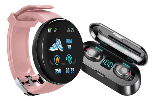 Combo Smartwatch Band Reloj Inteligente D18 + Auricular F9