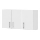 Alacena 1.20 Mts. Mueble De Cocina 3 Puertas Melamina  Blanco