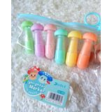 Set X6 Resaltadores Kawaii Con Sello Marcadores Papelería 