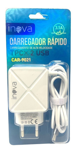 Carregador Inteligente Celular Rápido Turbo Tipo C 2 Usb