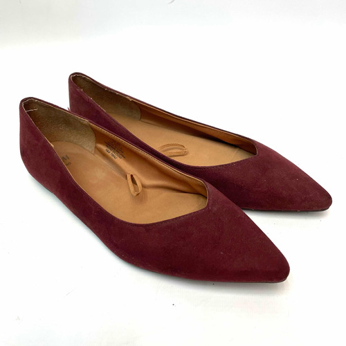 Zapato Chatita Mujer H & M Nro 40 Gamuza Bordo Plantilla26,5