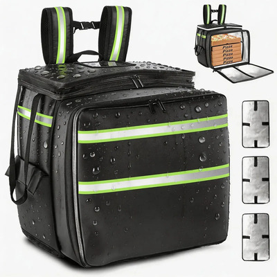 BAGEEEE Mochila Repartidor Moto Antirrobo,mochilas Delivery De Pizza Expandible Aislada Grand Y Impermeable,bolsa Termica Impermeable Multifuncional,negro 60l | Envío gratis