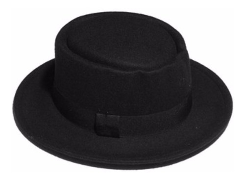 Sombrero De Pana Ala Copa Redonda Color Negro Plano