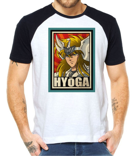 Camiseta Camisa Os Cavaleiros Do Zodiaco Hyoga Cisne Anime