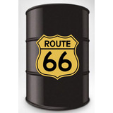 Adesivo Decorativo Route 66 Dourado Tambor Tonel Barril 200l