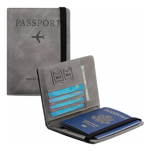 Porta Pasaporte Piel Funda Protectora Visa Viaje Bolsa Cuero