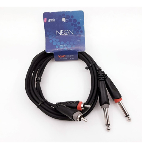 Cable Rca (2) Plug Mono (2) 6,5 Mm X 6 Mt Kwc 9011 Neon