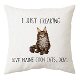 Sidhua Maine Coon Cat Kitty Temática Funda De Almohada Decor