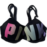 Corpiño Pink Victoria's Secret Color Negro Con Aro