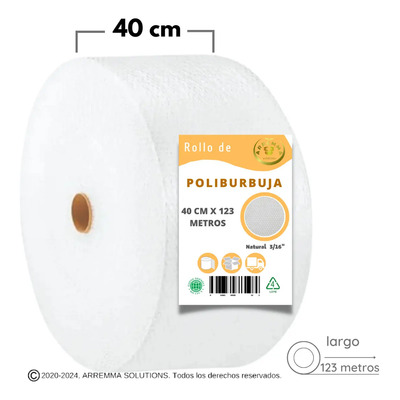 Papel Plastico Burbuja Chica Rollo De 40cm X 123 Metros | MercadoLibre