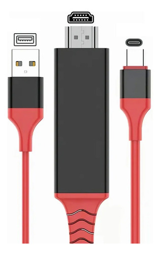 Tipo-c A Hdmi Mismo Cable De Pantalla + Cable Usb3.1 4k 2m