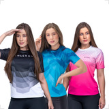 Kit 3 Camisas Feminina Dry Fit Esportiva Corrida Academia