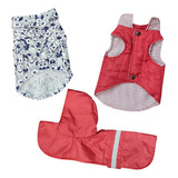 Kit 3 Piezas Camisa + Chaleco + Impermeable Mon Pets Talla 2