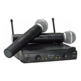 Microfone Duplo Sem Fio Uhf Sm-58 Ii - 50m Alcance - Anatel