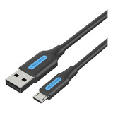 Carregamento De Cabo Vention Usb Para Microusb E Transferência De Dados 2 M Preto