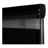 Persiana Doble Capa Con Diseño De Cebra Enrollable 100x200cm Color Negro