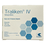 Traliken Iv Ketoprofeno Solución 100 Mg Inyectable 3 Frascos