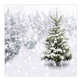 Allenjoy 8x8ft Fabric Christmas Eve Winter Snowy Backdrop Pa