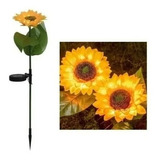 Estaca Solar De Girasol Luz Led Cálida 1 Unidad