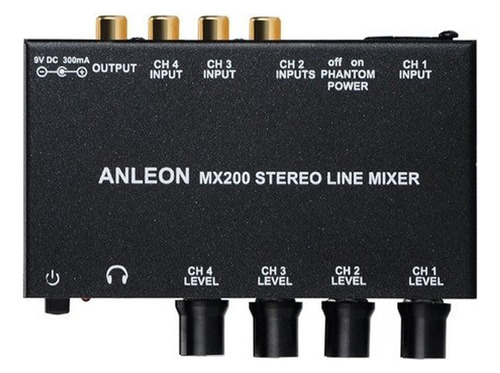 Mini Mixer Anleon Mx200 4 Canales Stereo
