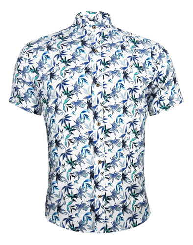Camisa Hawaiana Hombre Cuello Mao Manga Corta 