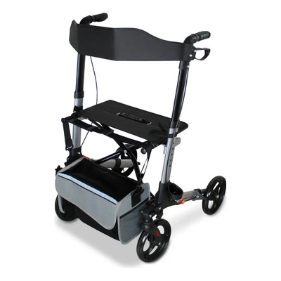 Andador Con Asiento Ruedas Y Frenos Para Adulto Andadera Ortopedica Con Bolso Todostore Negro | Envío gratis