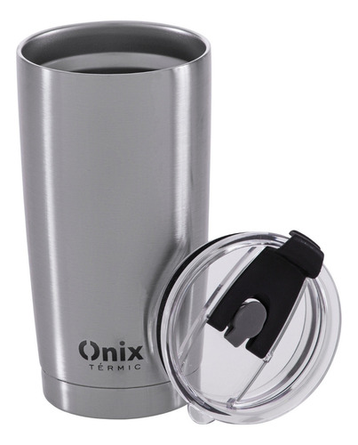 Copo Térmico Inox Com Tampa E Vedação 580 Ml Linha Premium Ônix