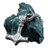 Ghost Store Collar Mjolnir Martillo Thor Lobo Acero Inox