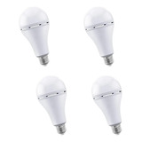 Pack X 4 Lamparas Bulbo Led 10w Autónoma Calida 3000k  Baw