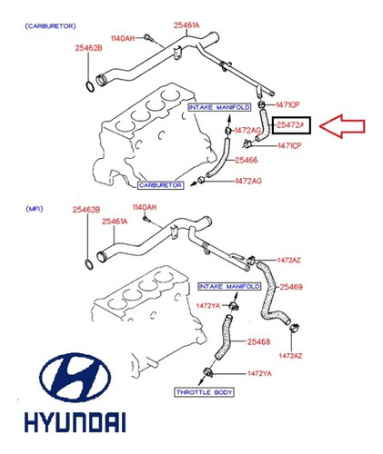 Manguera Enfriamiento Codo Paso De Agua Hyundai Excel Foto 4