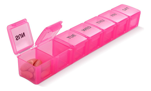 Pastillero Organizador Rosa Xl Extra Grande Semanal Y Diario