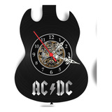 Relógio Parede Guitarra Gibson Acdc Vinil Lp Ilustrado Retrô