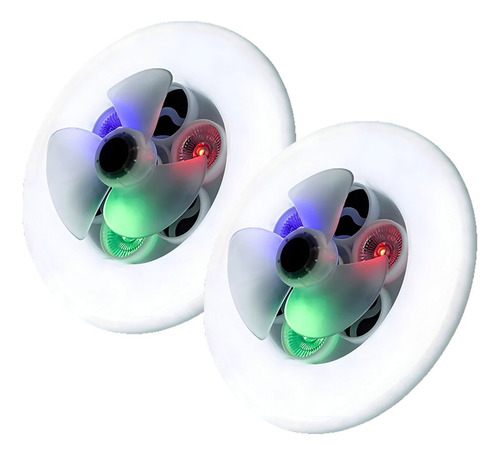 Ventilador De Techo 6 Pulgadas 40w Luz Led Y Rgb E27 Pack 2