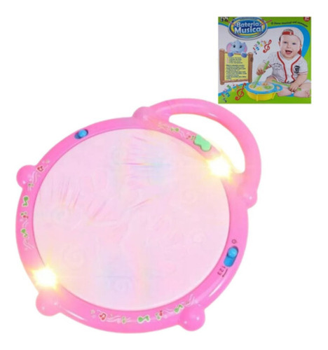 Brinquedo Tambor Musical Infantil Com Baqueta Som Luz