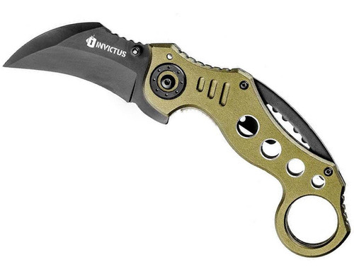 Karambit Canivete Tático Shark Green Aço Inox - Invictus