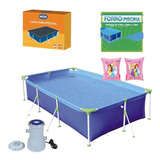 Kit Piscina 3700l Forro Capa Filtro Boiabraço Princesa 110v