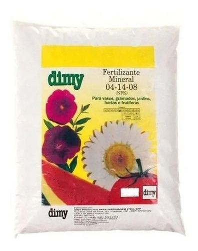 Fertilizante Mineral Npk 04-14-08 Granulado 500g Dimy