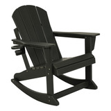 Adirondack Patio Alto Chiler Rocker, Grande, Negro Adirondac