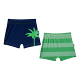 Kit 2 Shorts Praia Summer Vibes Lycra Toddler Uv50+ Tip Top