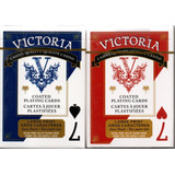 2 Barajas Poker Cartas Victoria Original Con Letras Grandes