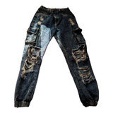 [usados] Lindos Jeans Tipo Jogger Destroyed Leer Descripción