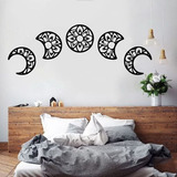 Quadro Decorativo Fases Da Lua Em Mandala Arabesco Mdf 3mm