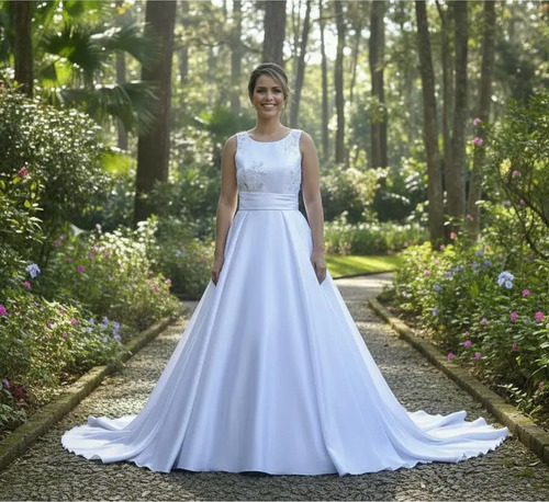 Vestido De Noiva Party Light Longo Princesa Renda + Armação