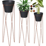 3 Suporte Tripé Para Vasos Com Vaso Plantas Chão Grande Top