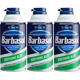 3 Pack Barbasol Espuma Para Rasurar Afeitar Aloe Vera 