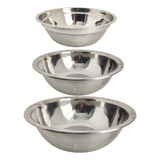 Kit C/ 3 Bowl Gourmet Tigela Bacia Saladeira 100% Aço Inox 